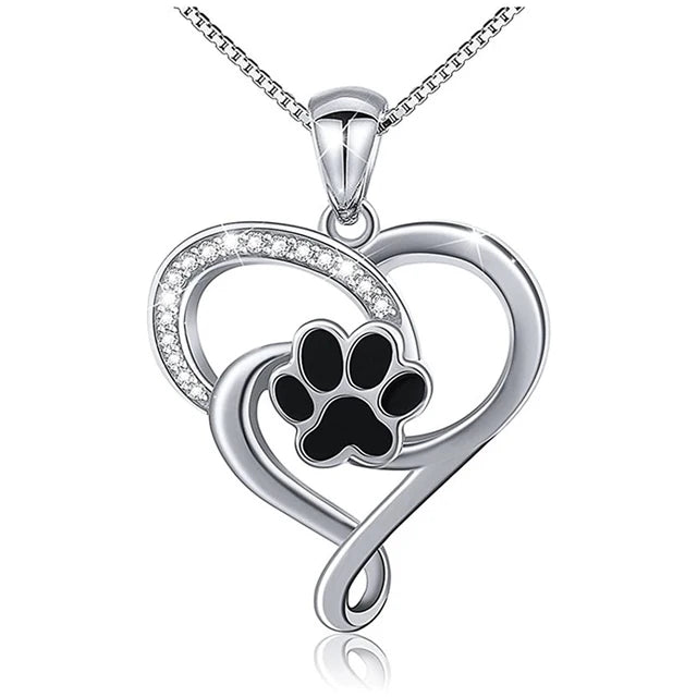 Bow-Wow Footprints Heart Necklace 2.0