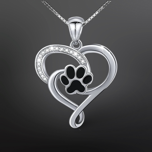 Bow-Wow Footprints Heart Necklace 2.0